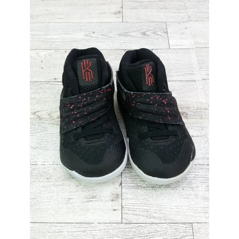 Toddler's Nike Kyrie 2 TD Black Bright Crimson Sneakers Shoes 827281-006 4C 4 C